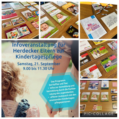 Von uns ausgelegtes Infomaterial für die Eltern